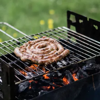 Boerewors coil on the braai